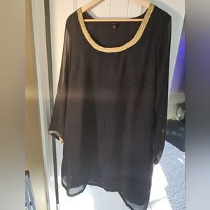 Simply Be Black and Gold Sheath Dress